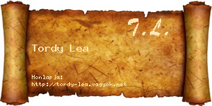 Tordy Lea névjegykártya